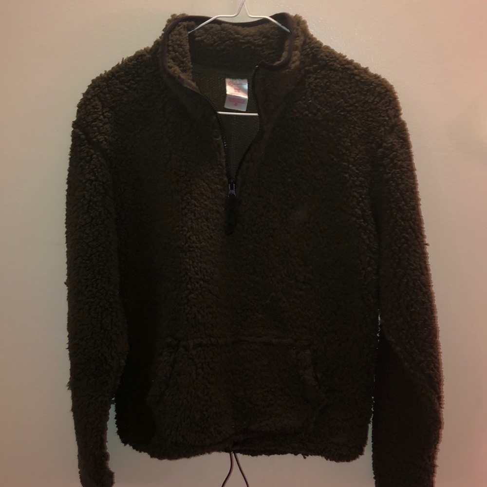 Fuzzy Zip up Sweater